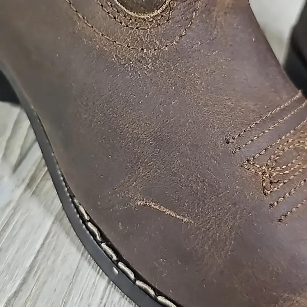 Masterson Boot Co. Brown Western Leather Cowboy Boots Style  RB2000Y Kids Sz 4D